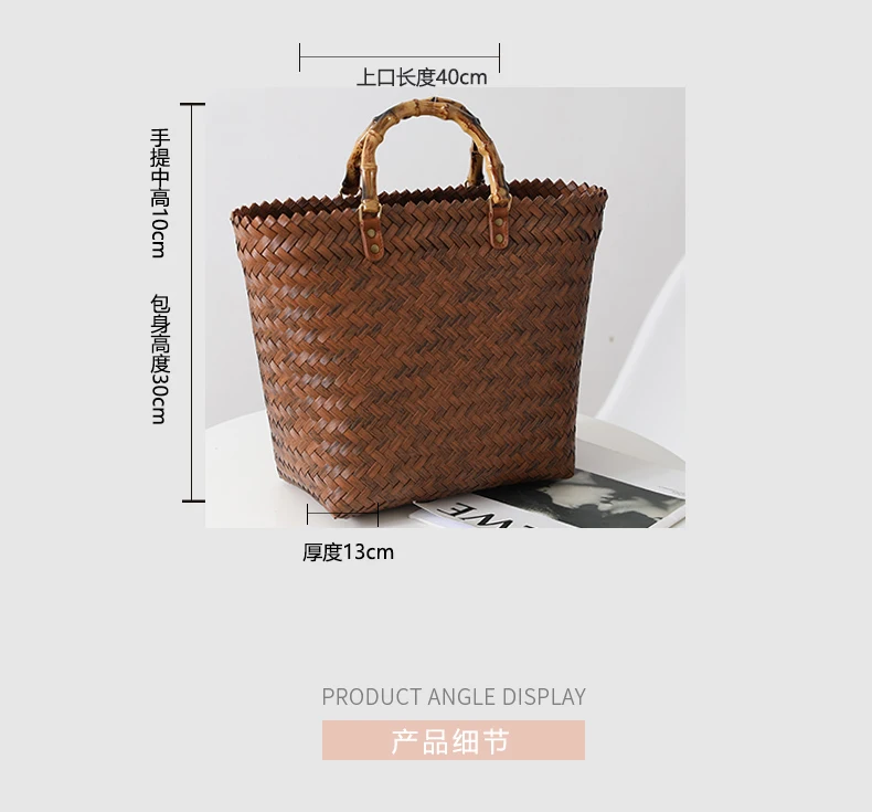 Новая портативная соломенная сумка большой емкости, сумка-тоут, ретро шелковый шарф, сумка ручной работы, женская сумка для корзины с дикорастущими овощами. . ' - ' . 2