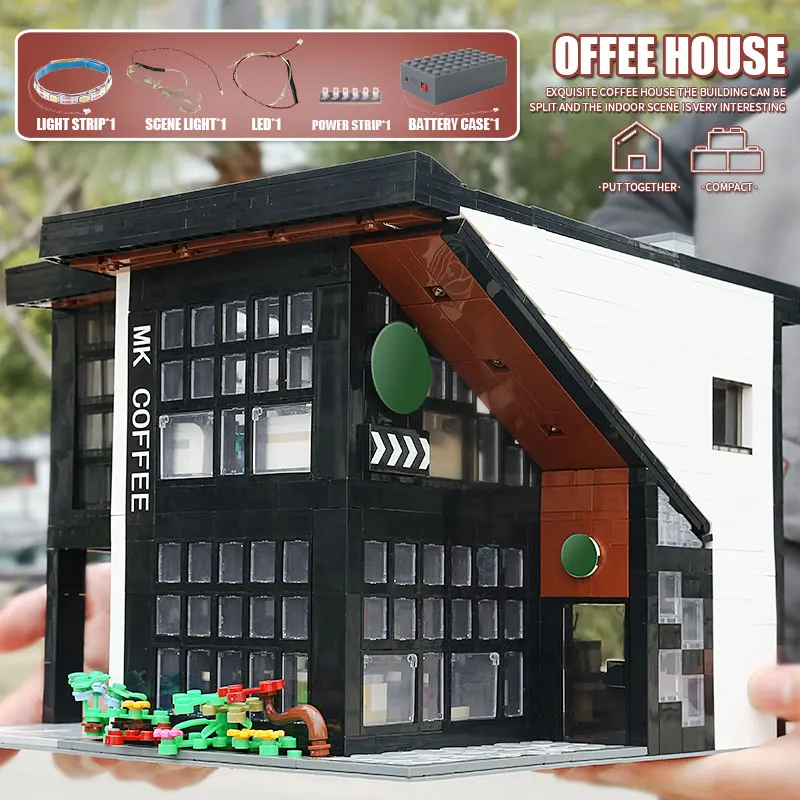 Новая серия Street View Конструктор для взрослых MOC Coffee Shop House Набор современных строительных блоков Игрушки Рождественские Подарки для детей . ' - ' . 1