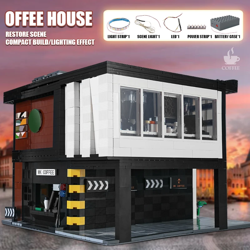 Новая серия Street View Конструктор для взрослых MOC Coffee Shop House Набор современных строительных блоков Игрушки Рождественские Подарки для детей . ' - ' . 2
