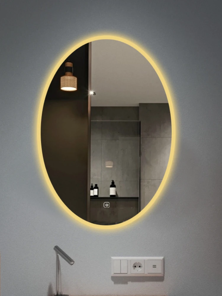 Новое овальное зеркало для ванной Nordic с противотуманной светодиодной подсветкой, умная расческа . ' - ' . 1