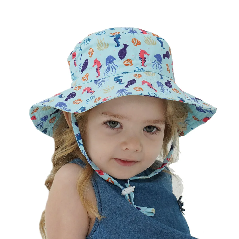Новые детские шляпы Весна Лето Солнцезащитная кепка для мальчиков и девочек Дышащая панама Пляжная солнцезащитная кепка . ' - ' . 2