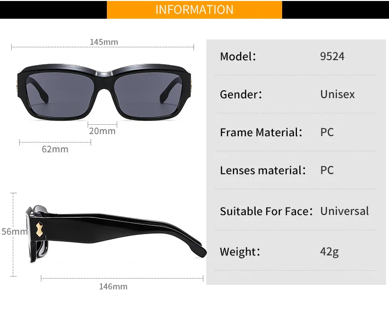 Новые квадратные Красочные солнцезащитные очки, женские модные градиентные оттенки, UV400, мужские металлические заклепки, двухцветные солнцезащитные очки . ' - ' . 5
