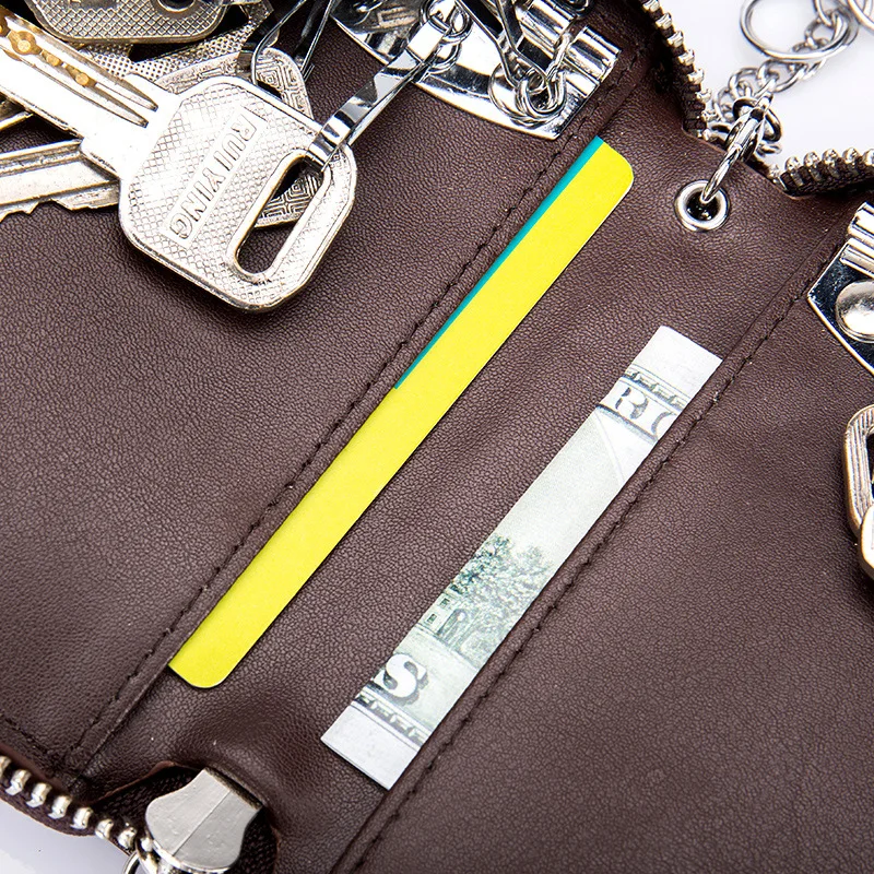 Новый модный кожаный кошелек-брелок для мужчин на молнии, чехол для ключей от дома, автомобиля, органайзер для карт, Женский кошелек, кошельки для монет, сумки для мелочи . ' - ' . 4