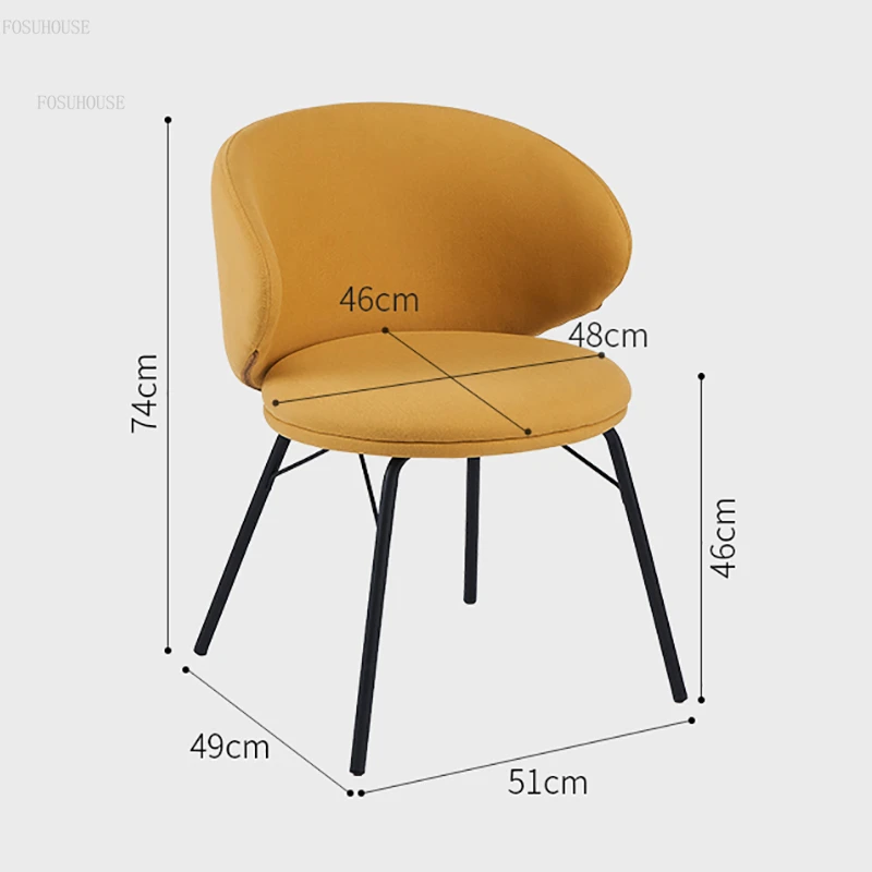 Обеденные стулья из скандинавской ткани, мебель для дома, Современный ресторан, стулья для переговоров в отеле, Легкие Роскошные стулья для столовой . ' - ' . 4