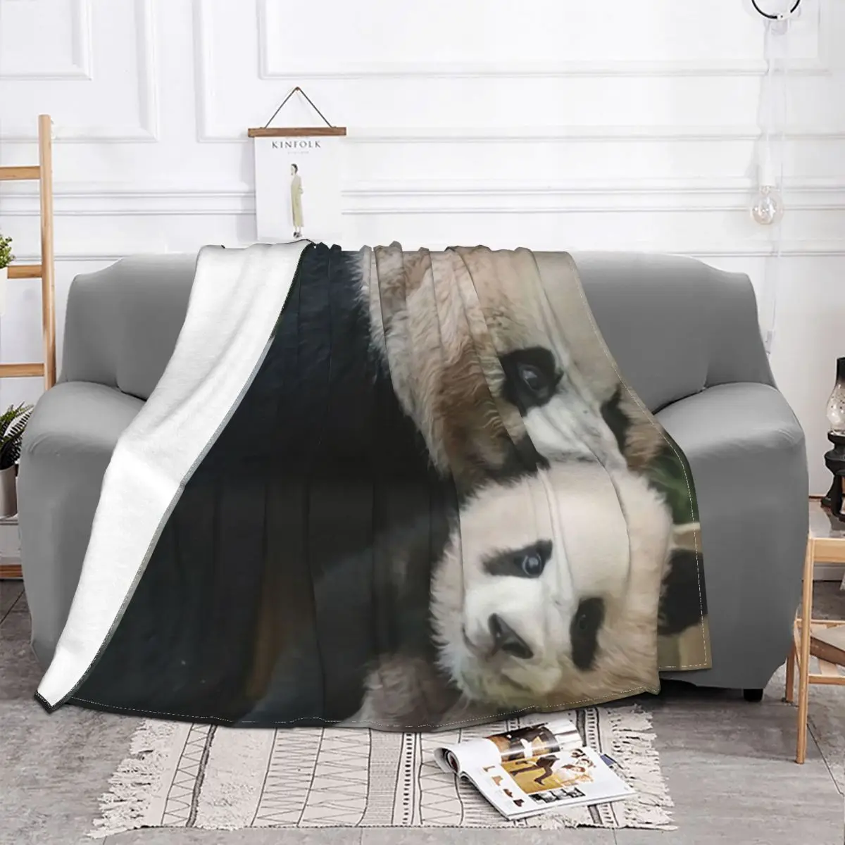 Одеяло FuBao Panda Fu Bao Легкое дышащее Фланелевое покрывало с защитой от скатывания для дивана в спальне . ' - ' . 1