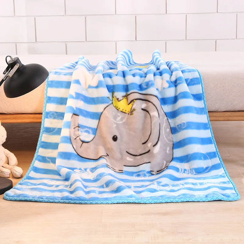 Одеяло Фланелевое двухслойное с тиснением из детского мультфильма, теплое домашнее одеяло для кондиционирования воздуха . ' - ' . 5