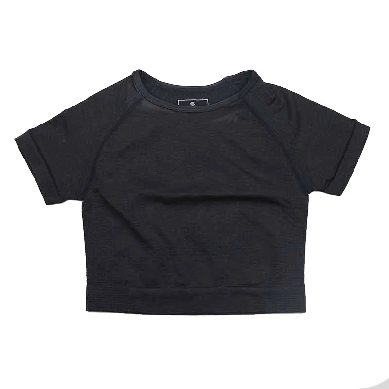 Однотонная бесшовная рубашка Vital для йоги, женский укороченный топ для фитнеса с коротким рукавом, топы для тренировок, одежда для спортзала, Спортивная одежда, футболки для бега. . ' - ' . 4