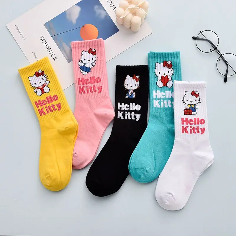 Осенние носки Sanrio Hello kitty, средние носки для девочек и мальчиков, милые длинные носки с рисунком Куроми из мультфильма . ' - ' . 0