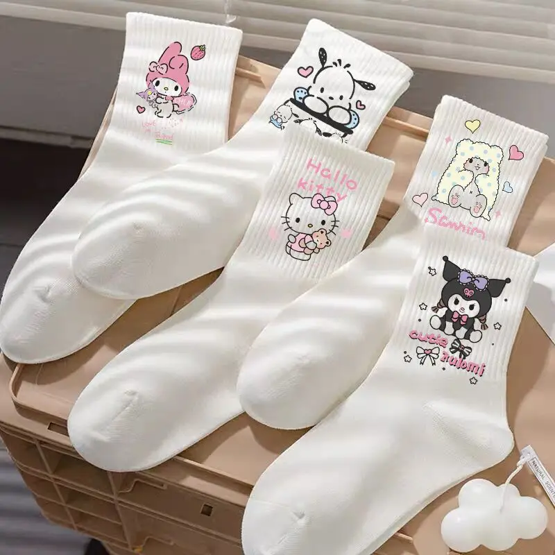Осенние носки Sanrio Hello kitty, средние носки для девочек и мальчиков, милые длинные носки с рисунком Куроми из мультфильма . ' - ' . 2