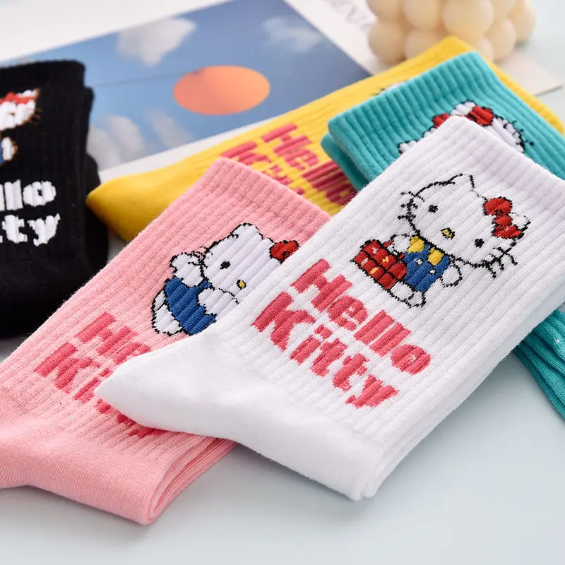 Осенние носки Sanrio Hello kitty, средние носки для девочек и мальчиков, милые длинные носки с рисунком Куроми из мультфильма . ' - ' . 5