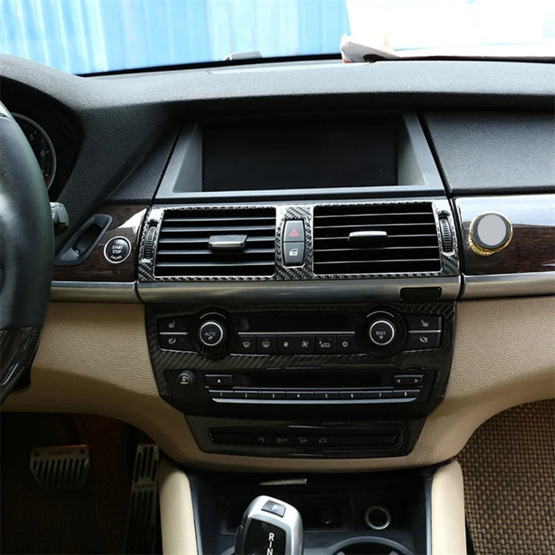 Отделка вентиляционной рамы центральной консоли салона автомобиля из мягкого углеродного волокна для BMW X5 E70 X6 E71 2008-2013 . ' - ' . 4