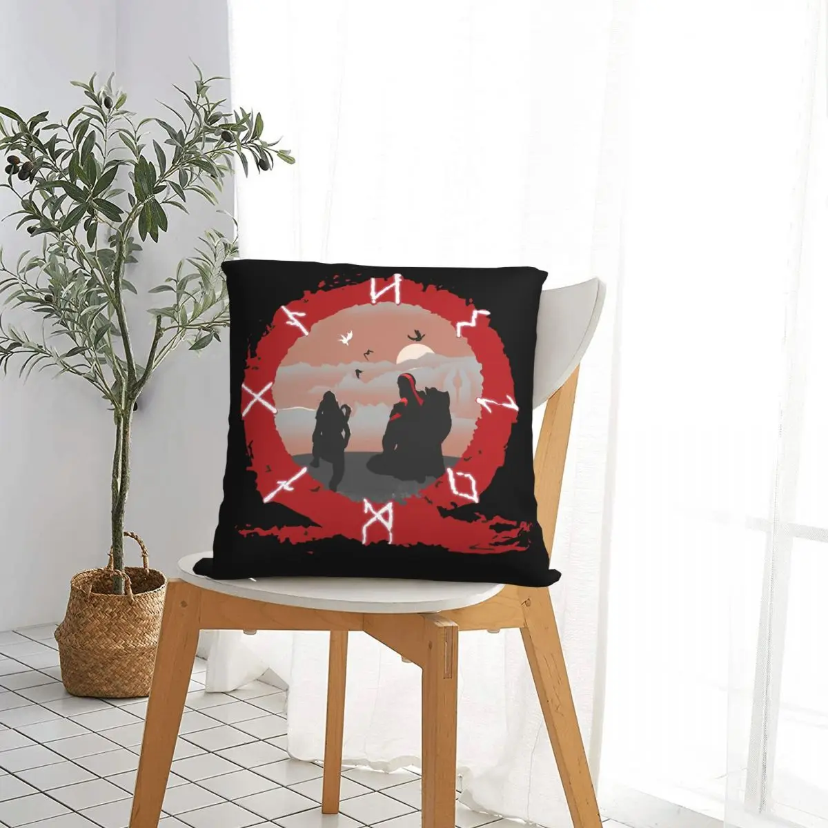 Отец и Сын Бросают наволочку God of War Игровая подушка для домашнего дивана, стула, декоративная наволочка для объятий . ' - ' . 4
