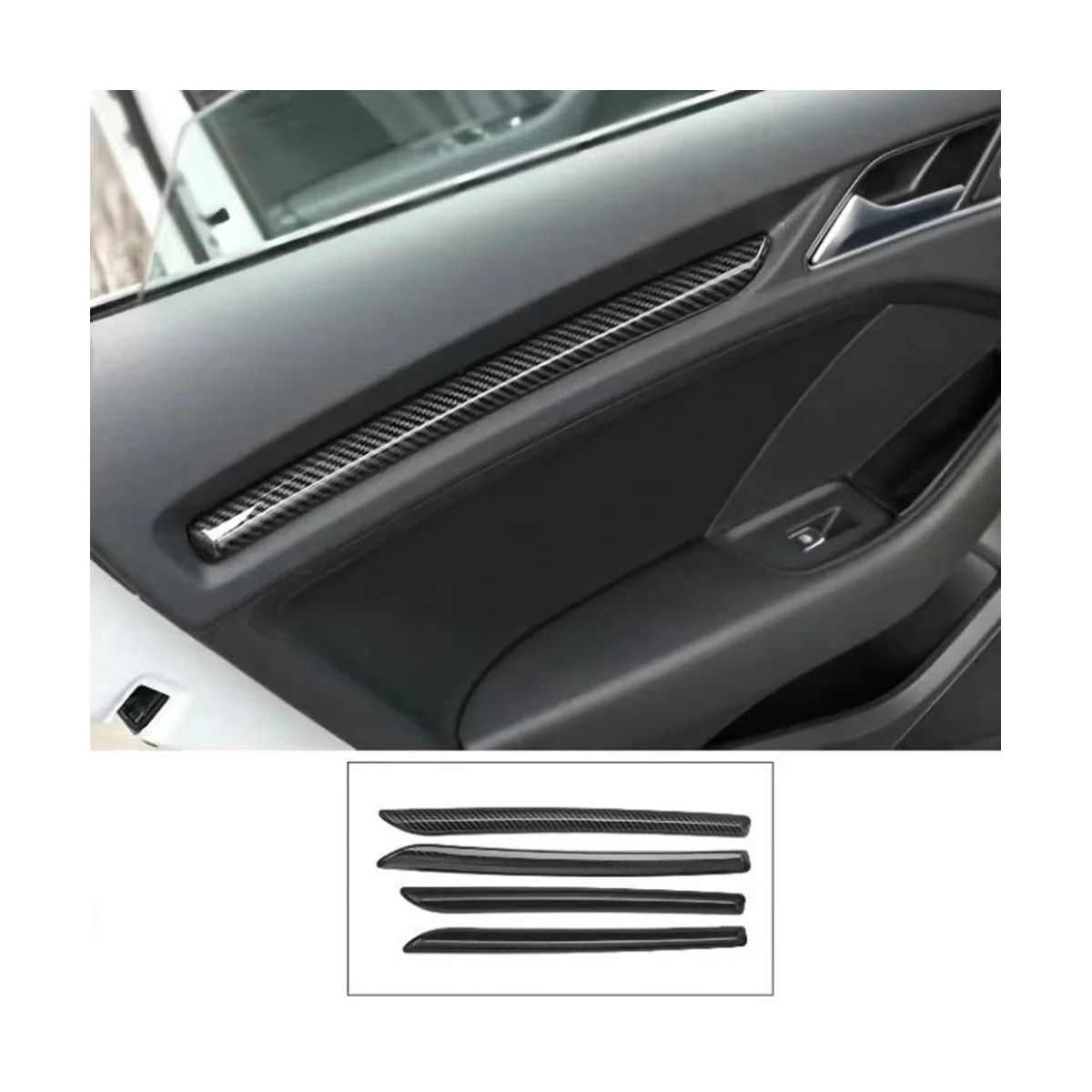 Планки для внутренней отделки дверей автомобиля Audi A3 8V 2014-2018 ABS Модифицированные Аксессуары для интерьера . ' - ' . 2