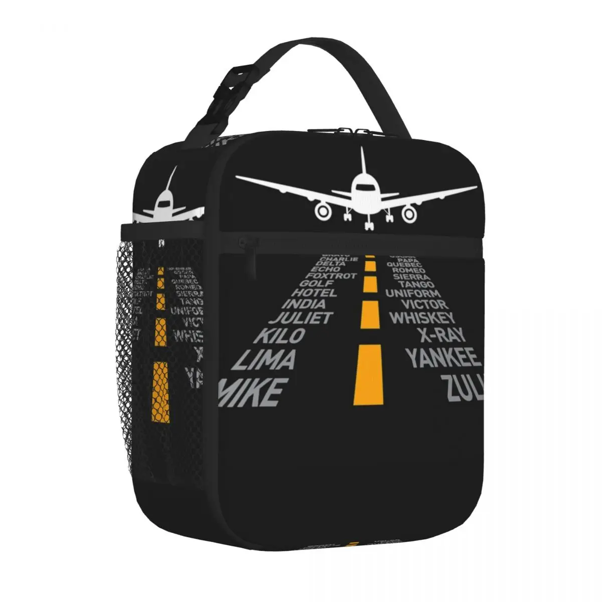 Подарки пилоту самолета, взлетно-посадочная полоса аэропорта, фонетический алфавит, изолированная сумка для ланча, сумка для пикника, сумка для ланча для женщины, работы, детей, школы . ' - ' . 1