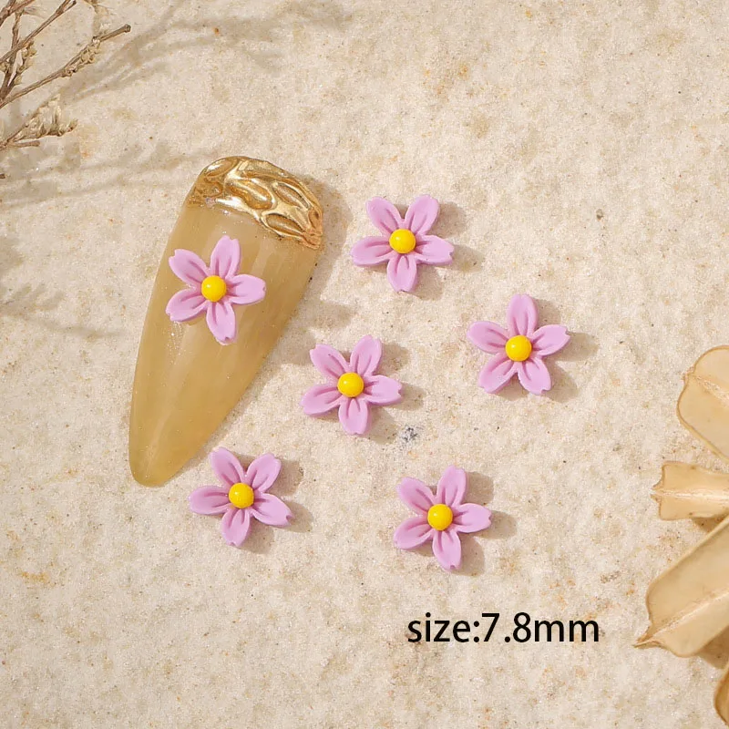 Подвески из смолы, украшения для ногтей, 3D Красочные Стразы с плоской спинкой в виде мини-цветка, Поделки из акрилового декора, Дизайн ногтей, маникюр . ' - ' . 5