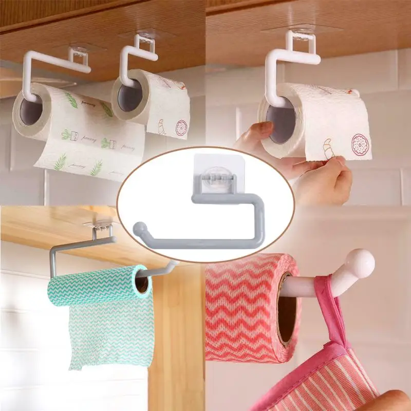 Подвесной держатель туалетной бумаги в рулоне, Вешалка для полотенец, Кухонный шкаф, Рулон бумаги для кухни, Аксессуары для ванной комнаты . ' - ' . 2