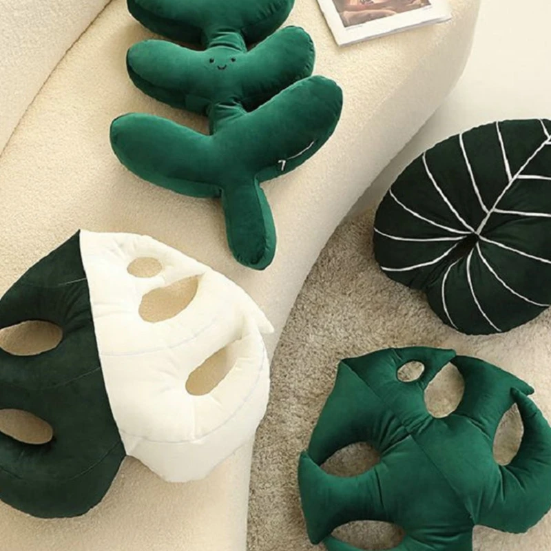 Подушка с зелеными листьями, Моющаяся Декоративная подушка для дивана-кровати, домашнего декора, украшения школьного офиса, классной комнаты, Креативный подарок . ' - ' . 3