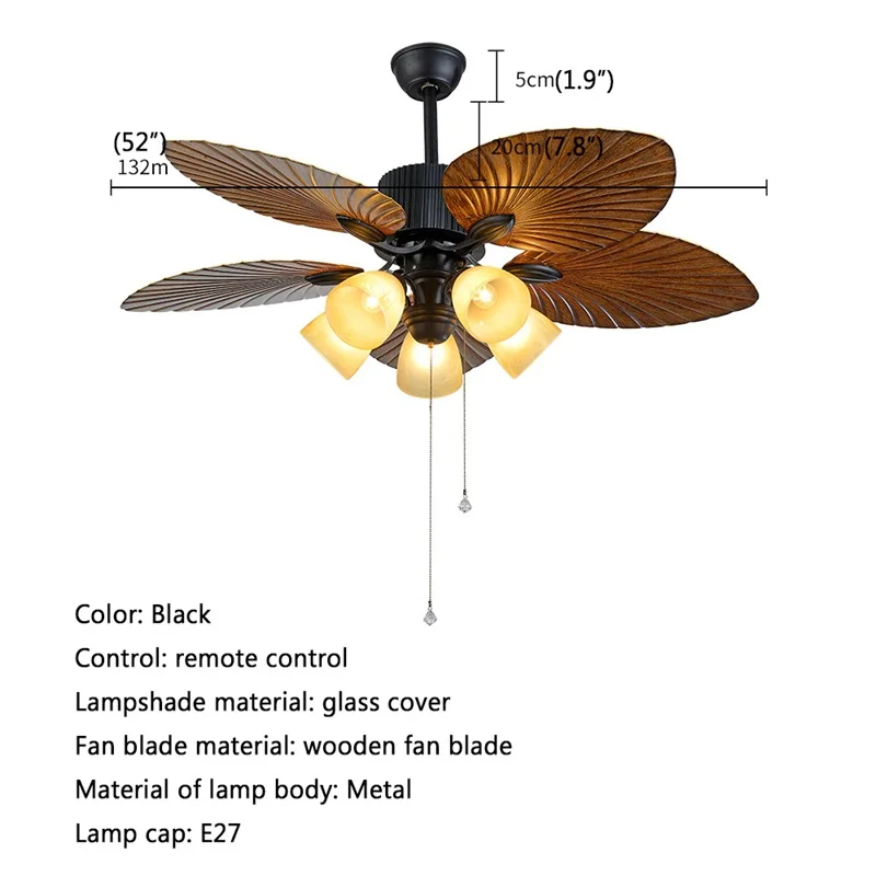 Потолочные светильники DEBBY с вентилятором для помещений с дистанционным управлением Wood Blade Современный вентилятор для дома Столовая Спальня Ресторан . ' - ' . 5