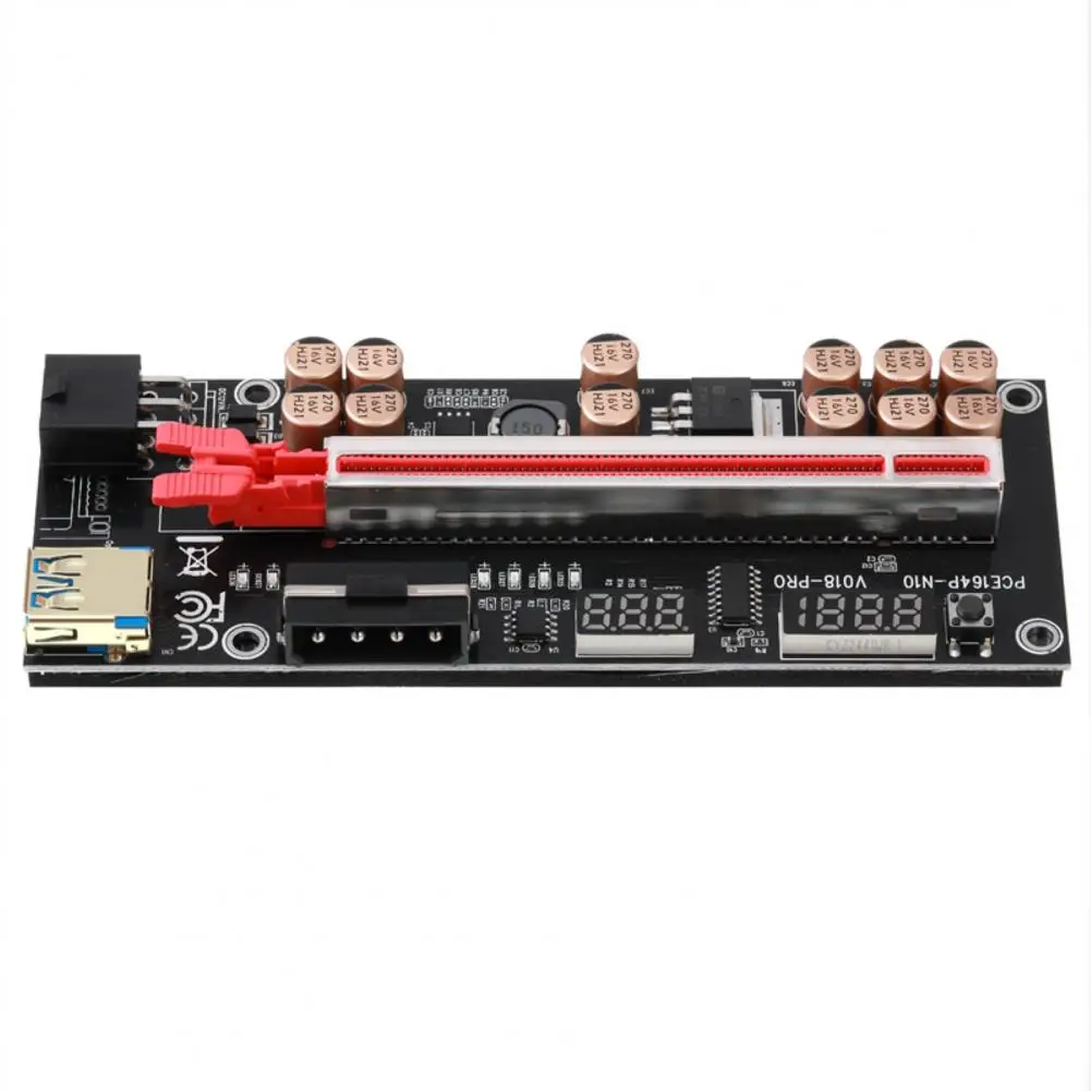 Практичный адаптер-удлинитель видеокарты PCI-E от 1X до 16X, высокоскоростной дисплей напряжения и температуры, удлинитель PCI-E . ' - ' . 2