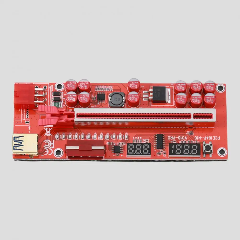 Практичный адаптер-удлинитель видеокарты PCI-E от 1X до 16X, высокоскоростной дисплей напряжения и температуры, удлинитель PCI-E . ' - ' . 5