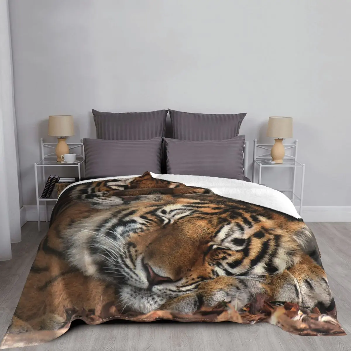 Прекрасное одеяло с бенгальским тигром, флисовый текстильный декор, Многофункциональные мягкие одеяла для постельных принадлежностей, Автомобильное плюшевое тонкое одеяло . ' - ' . 2