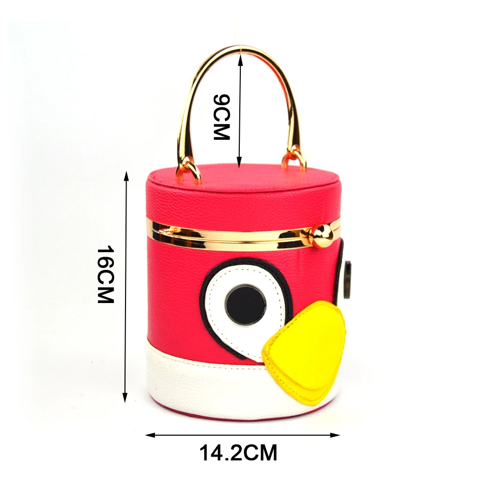 Прекрасный кошелек с изображением животного пингвина, дизайнерские мини-сумки-тоут, розово-красные, бежевые, черные Женские сумки-ведра из искусственной кожи на цепочке. . ' - ' . 4