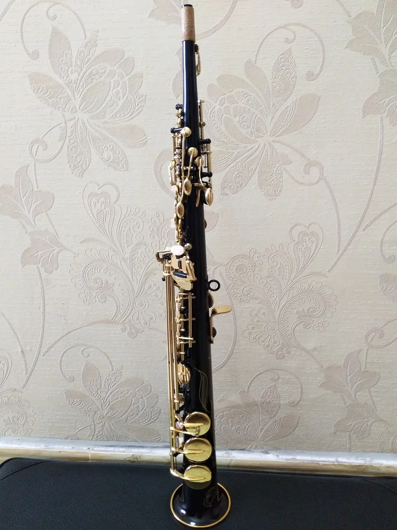 Профессиональный 901 Си-бемоль латунный японский ручной работы сопрано прямой саксофон черный деревянный духовой инструмент с футляром . ' - ' . 2