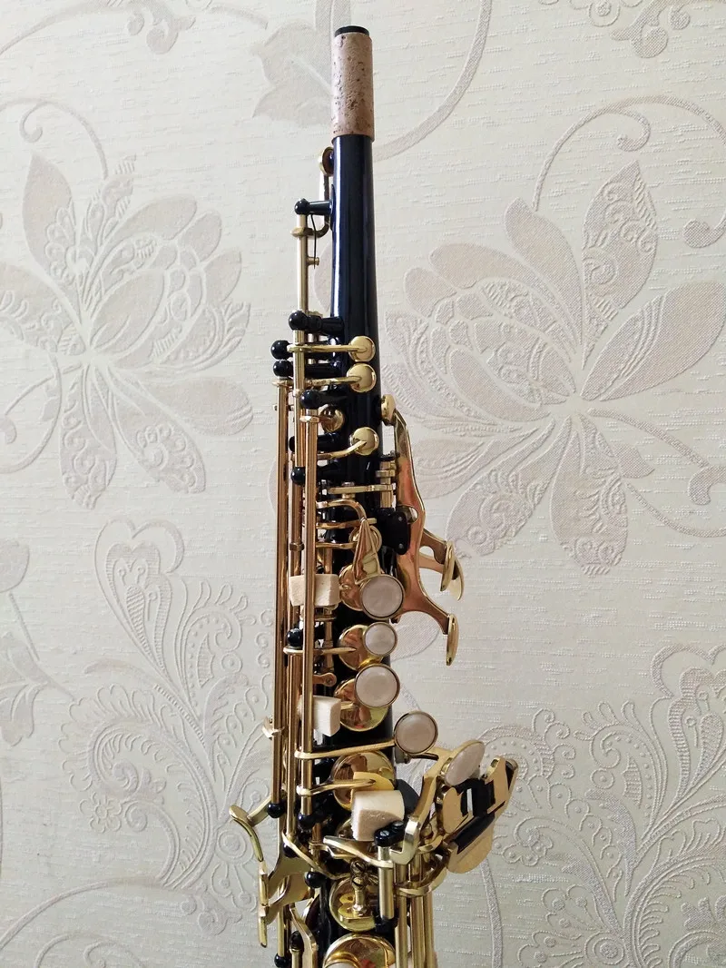 Профессиональный 901 Си-бемоль латунный японский ручной работы сопрано прямой саксофон черный деревянный духовой инструмент с футляром . ' - ' . 4