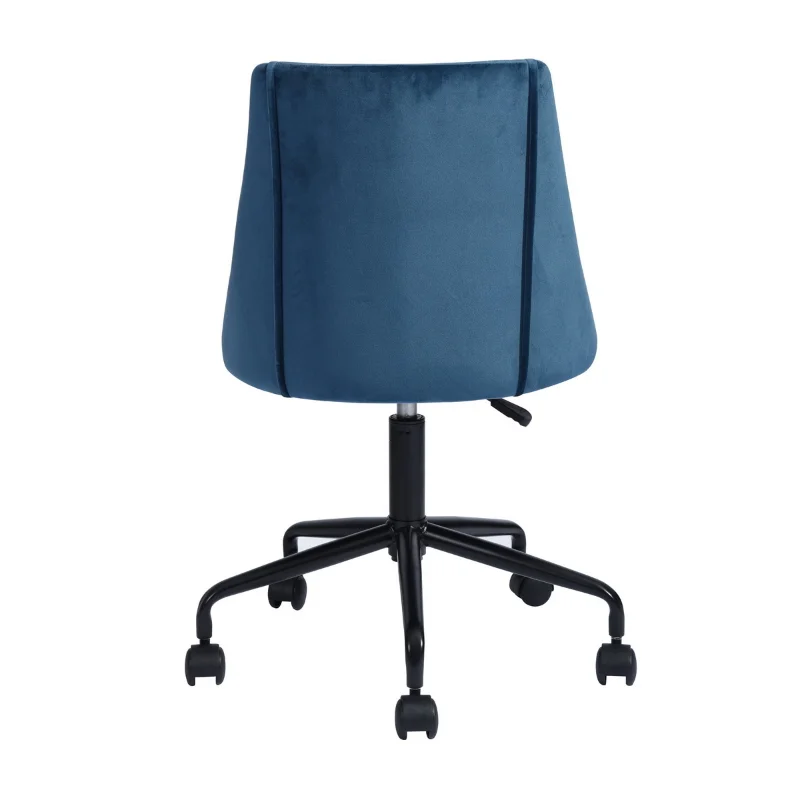 Рабочее кресло с бархатной обивкой / кресло для домашнего офиса - Синий с синей обивкой [на складе в США] . ' - ' . 2
