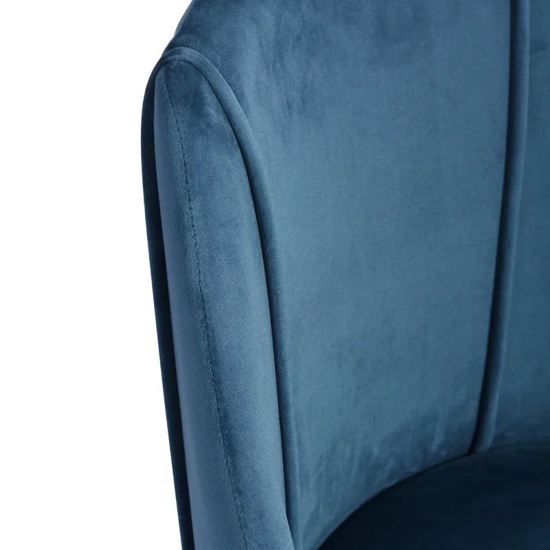 Рабочее кресло с бархатной обивкой / кресло для домашнего офиса - Синий с синей обивкой [на складе в США] . ' - ' . 4