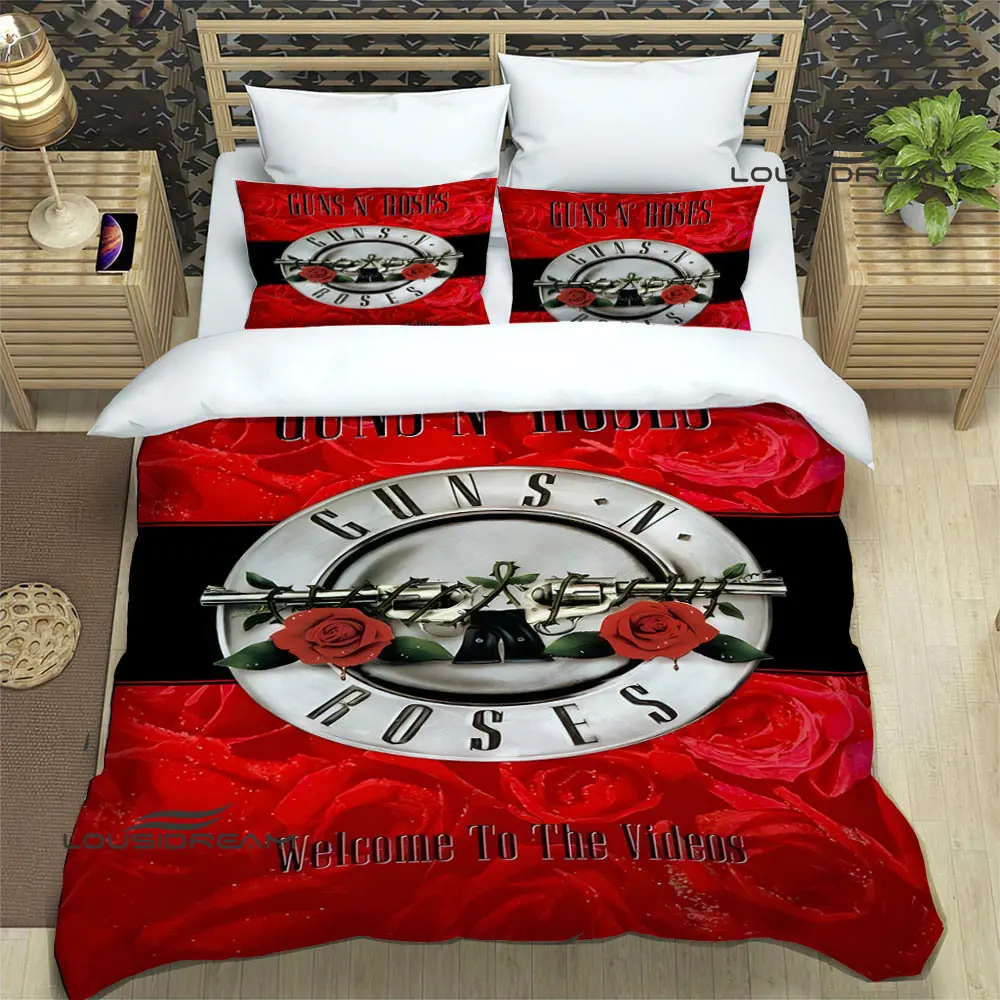 Ретро-комплекты постельного белья Guns n'roses band, изысканный комплект постельных принадлежностей, пододеяльник, стеганое одеяло, роскошный подарок на день рождения . ' - ' . 0