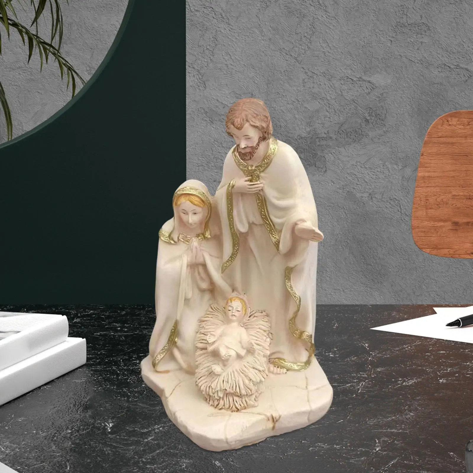 Рождественский Рождественский набор Классическая семейная статуя Иисуса Статуи Иисуса Марии Иосифа для . ' - ' . 1