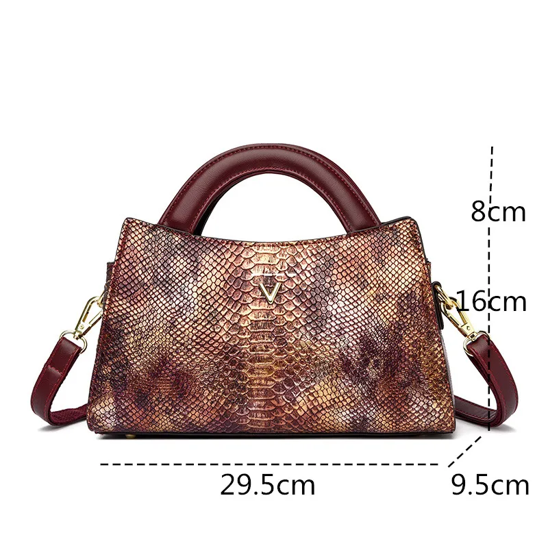 Роскошная Женская сумка 2023 Дизайнерская сумка через плечо с крокодиловым узором из искусственной кожи, брендовая Женская повседневная сумка через плечо, Яркая Цветная сумка . ' - ' . 3