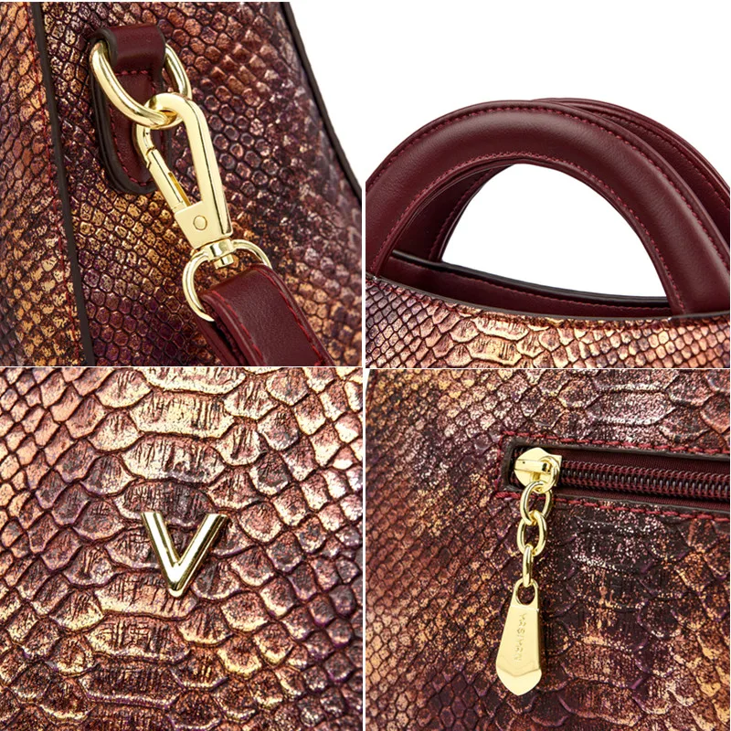 Роскошная Женская сумка 2023 Дизайнерская сумка через плечо с крокодиловым узором из искусственной кожи, брендовая Женская повседневная сумка через плечо, Яркая Цветная сумка . ' - ' . 5