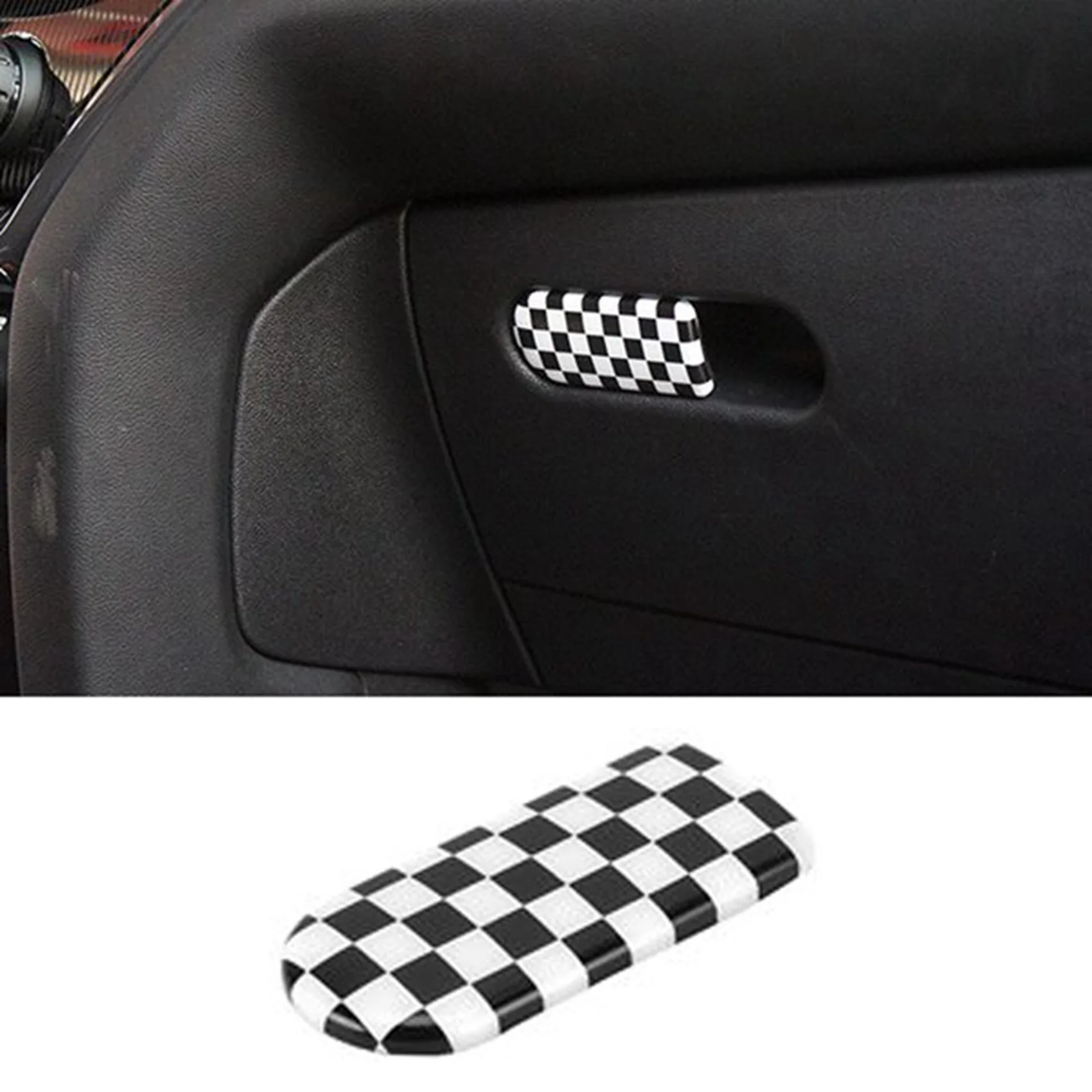 Ручка автомобильного бардачка, коробка для хранения, накладка, наклейка на коробку для хранения, крышка чаши для BMW Mini Cooper S F54 F60, черный, белый . ' - ' . 3