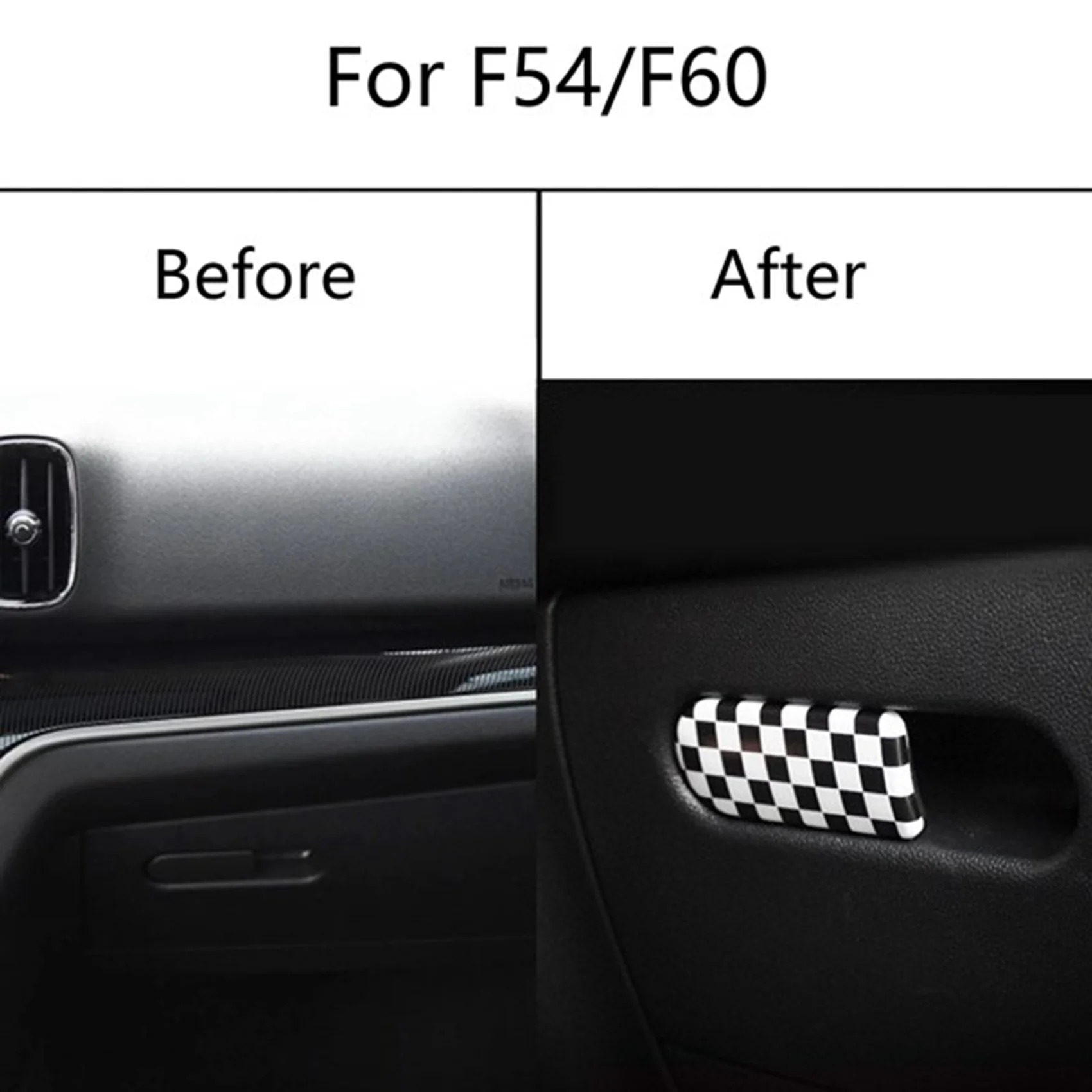 Ручка автомобильного бардачка, коробка для хранения, накладка, наклейка на коробку для хранения, крышка чаши для BMW Mini Cooper S F54 F60, черный, белый . ' - ' . 5