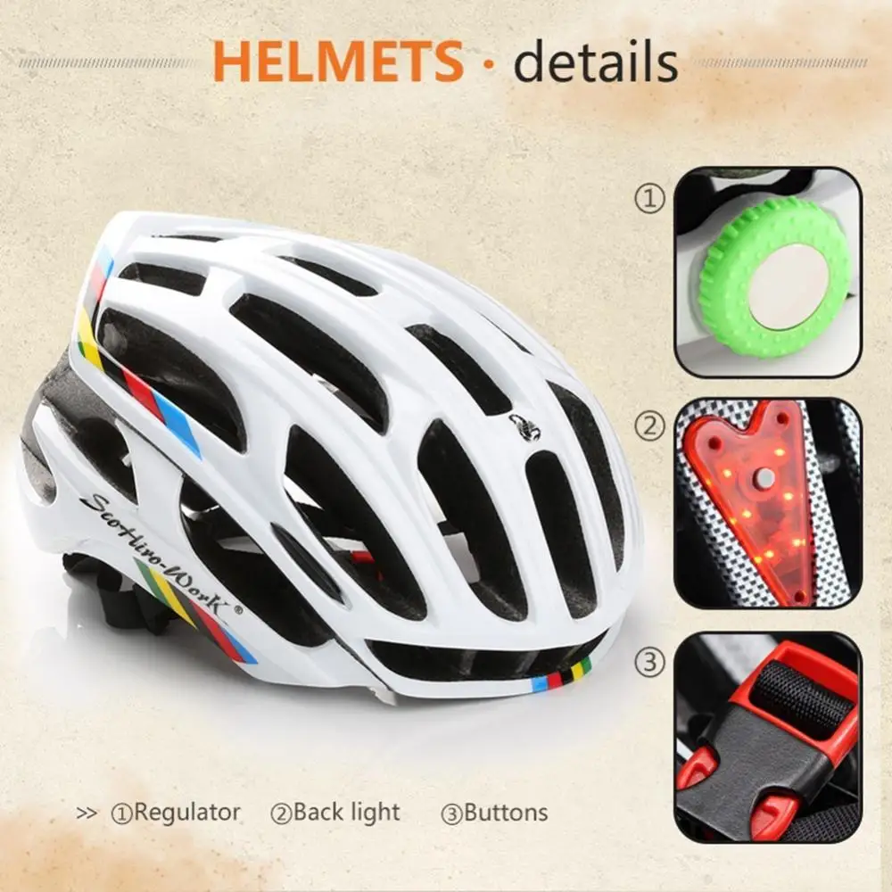 Сверхлегкий Горный велосипед, Велосипедный шлем со светодиодной сигнальной лампой заднего вида . ' - ' . 1