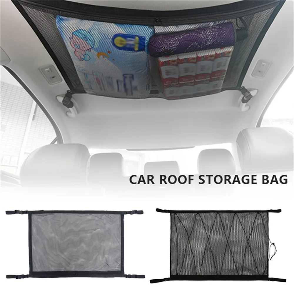 Сетка для хранения на потолке автомобиля Универсальная Грузовая сетка на крыше автомобиля Сетчатая сумка для хранения В фургоне-кемпере Caravan Потолочная сумка Аксессуары для интерьера автомобиля . ' - ' . 0