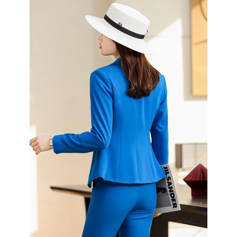 Синий пиджак, женский весенне-осенний темперамент, деловой костюм для хозяина, официальная одежда, маленький костюм для отдыха . ' - ' . 1