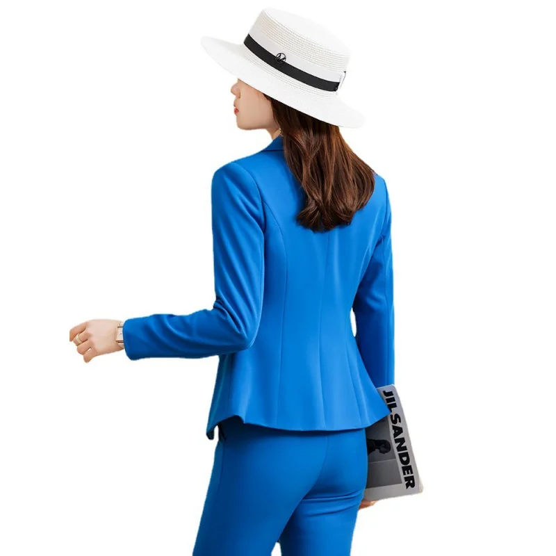 Синий пиджак, женский весенне-осенний темперамент, деловой костюм для хозяина, официальная одежда, маленький костюм для отдыха . ' - ' . 4