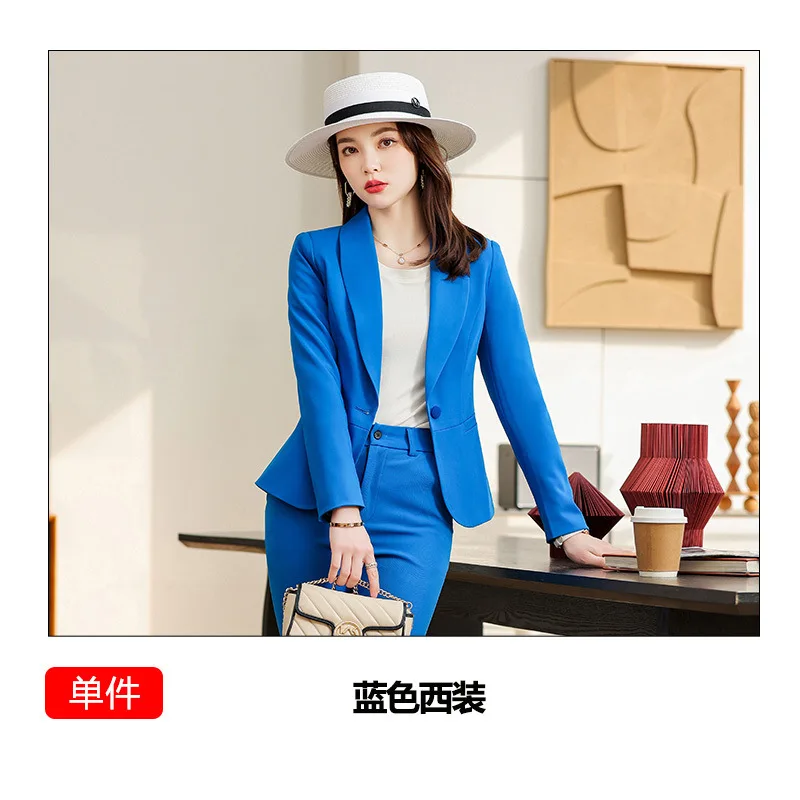Синий пиджак, женский весенне-осенний темперамент, деловой костюм для хозяина, официальная одежда, маленький костюм для отдыха . ' - ' . 5