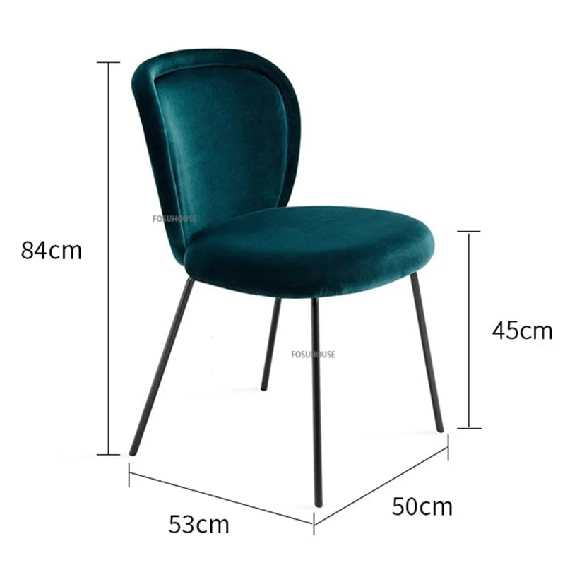 Скандинавские Фланелевые Обеденные стулья, Кухонная мебель, Легкий Роскошный Дизайнерский ресторанный стул, Бытовая спинка, обеденный стул для гостиной CN . ' - ' . 5