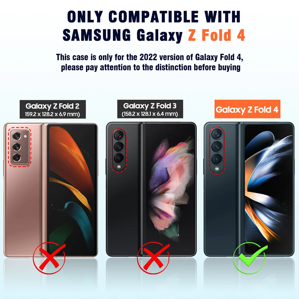 Скрытый Лоток Для Карандашей Роскошный Чехол Из Искусственной Кожи Для Samsung Galaxy Z Fold 4 Fold4 Zfold4 5G Cover Flip Fundas Coque Shell . ' - ' . 5