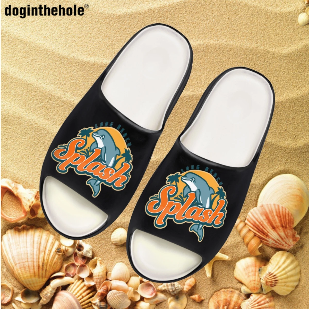 Собачья нора, Женские тапочки с принтом штата Калифорния, Лонг-Бич, модные новые уличные пляжные сандалии, болотная обувь, Кокосовые тапочки . ' - ' . 0