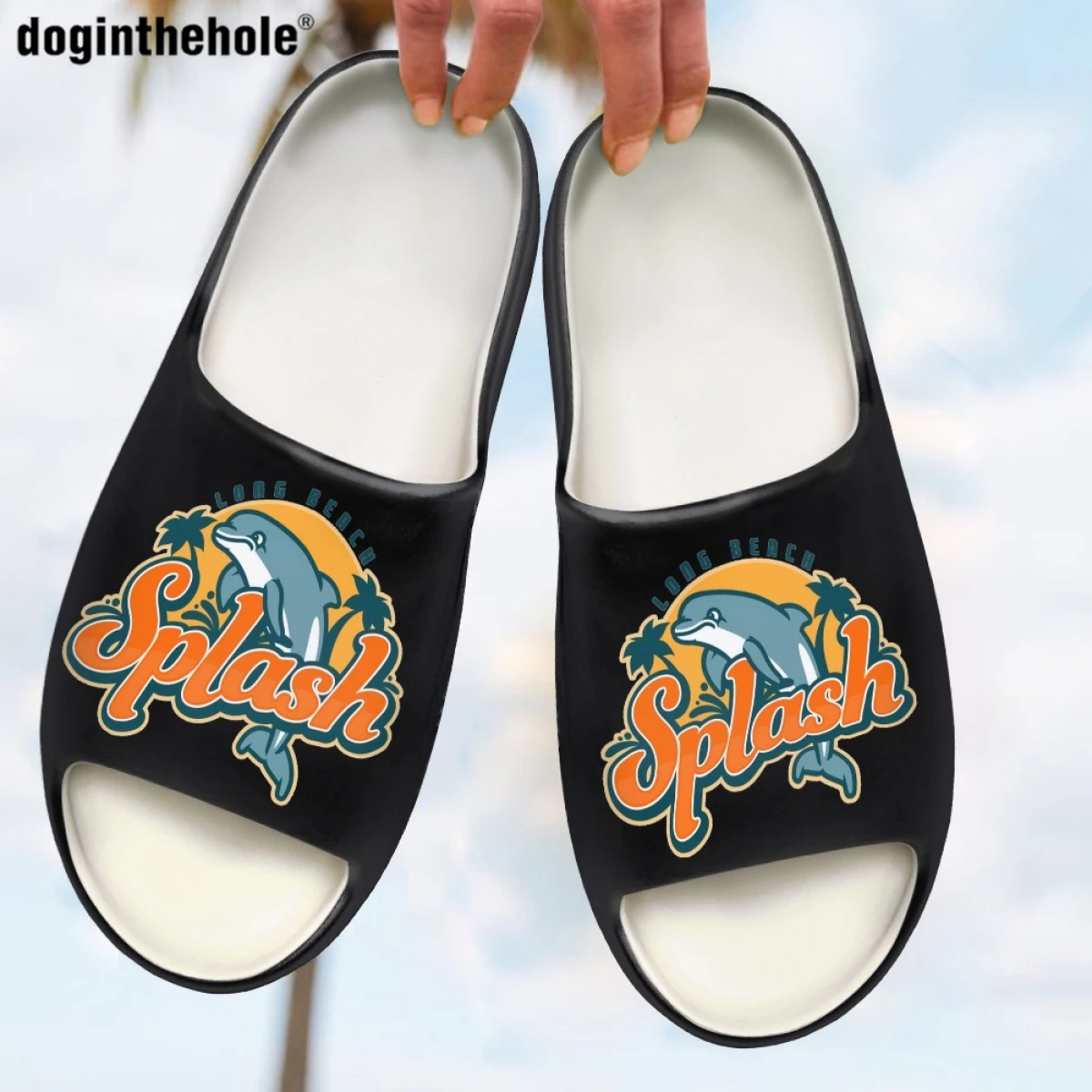 Собачья нора, Женские тапочки с принтом штата Калифорния, Лонг-Бич, модные новые уличные пляжные сандалии, болотная обувь, Кокосовые тапочки . ' - ' . 5