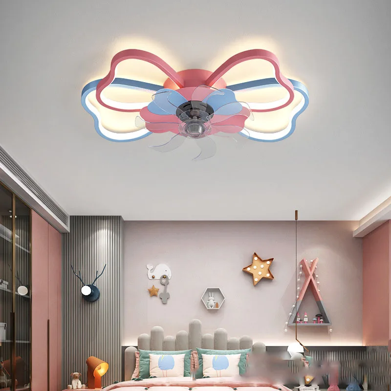 Современная светодиодная потолочная вентиляторная лампа для детей, Электрический вентилятор с подсветкой для дома, спальни, кабинета, Декоративный вентилятор с дистанционным управлением . ' - ' . 1