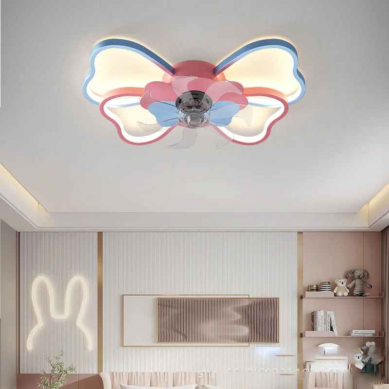 Современная светодиодная потолочная вентиляторная лампа для детей, Электрический вентилятор с подсветкой для дома, спальни, кабинета, Декоративный вентилятор с дистанционным управлением . ' - ' . 3