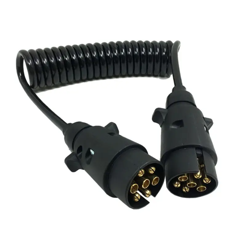 Соединитель гибкого спирального кабеля для прицепов 7-контактный Адаптер жгута проводов прицепа, Тяговое устройство, Принадлежности для проводки . ' - ' . 0