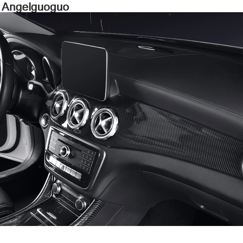Стиль углеродного волокна для Mercedes Benz A CLA C117 GLA X156 Class Центральное управление кондиционером выходная панель крышка наклейка LHD . ' - ' . 3