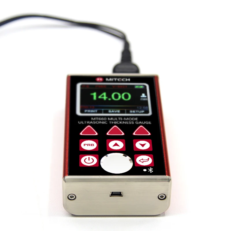 Ультразвуковой толщиномер MT660 Многорежимный 0,65-600 мм (P-E) 3-100 мм (E-E) с памятью Дополнительный термопринтер Bluetooth . ' - ' . 2